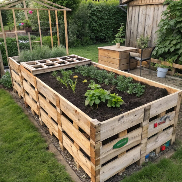 Hochbeet aus Paletten
