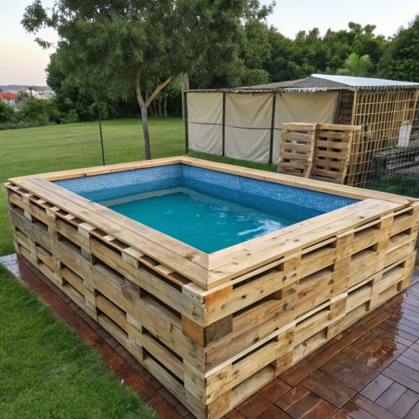 Pool aus Paletten